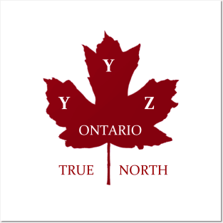 Toronto YYZ True North Canada Red Maple Leaf Posters and Art